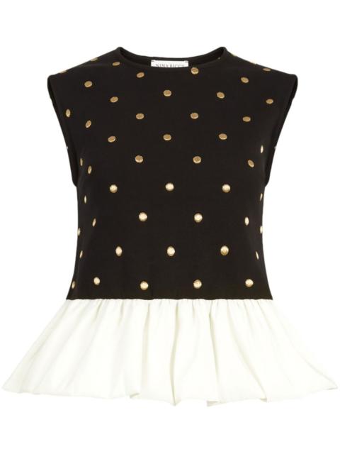 NINA RICCI polka dot peplum top