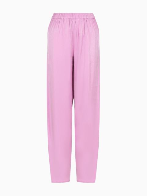 Elasticated-waist trousers in trilobel fabric