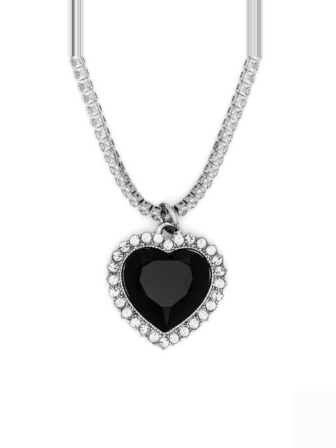 heart-pendant crystal-embellished necklace