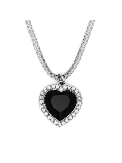 VETEMENTS heart-pendant crystal-embellished necklace