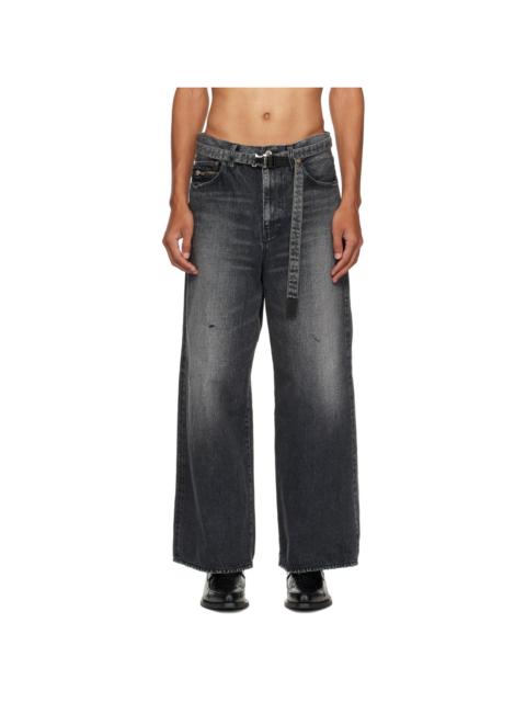 sacai Gray Wide Denim Jean