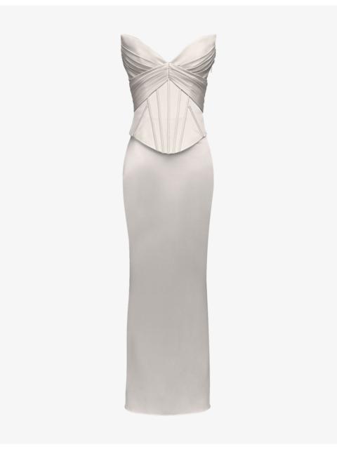 House of CB Eve Satin Corset Maxi Gown