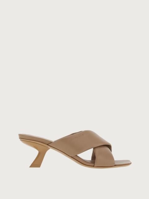 FERRAGAMO CROSSOVER-STRAP SLIDERS