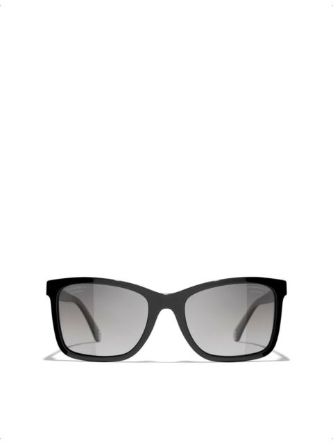 CHANEL CH5551U Rectangular-Frame Acetate Sunglasses