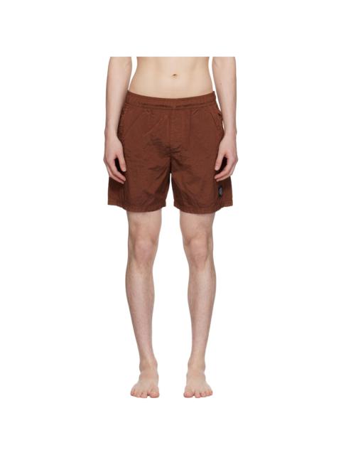 Stone Island Burgundy Nylon Metal In Econyl Shorts
