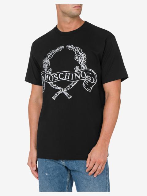 Moschino T-SHIRT MAXI LAUREL CROWN EMBROIDERY