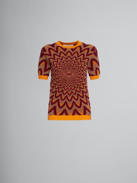 Marni ORANGE-TONE SWEATER WITH OPTICAL MOTIF