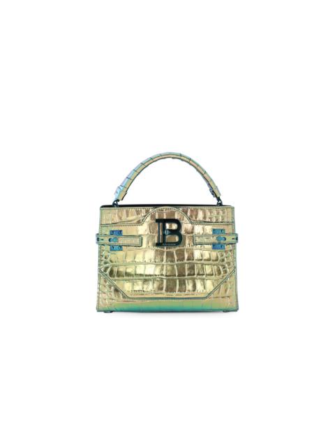 Balmain B-Buzz 22 Top Handle bag in crocodile effect-embossed leather