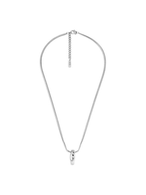 Diesel oval logo ring necklace