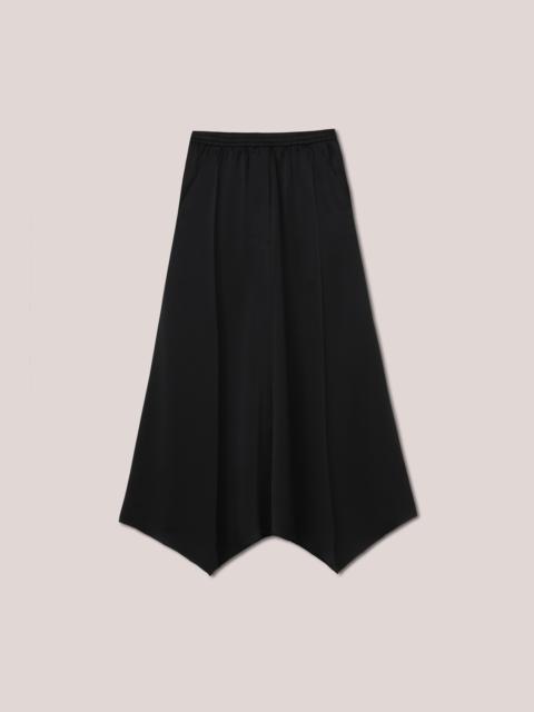 FINJA - Elasticated waist fluted midi skirt - Black