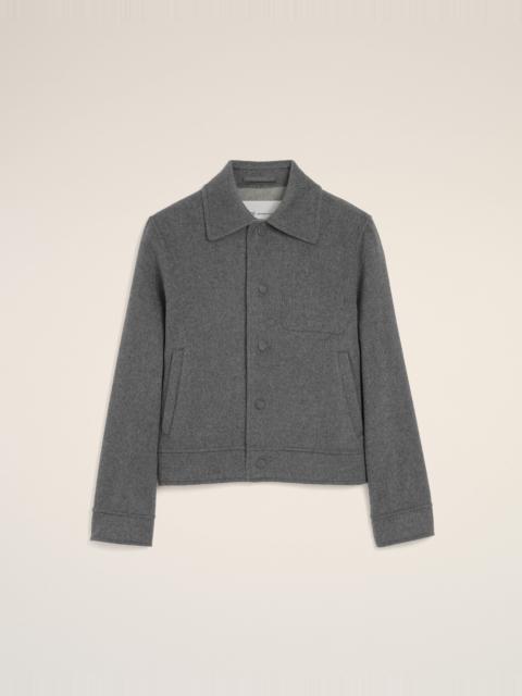 AMI Paris GREY BUTTON-DOWN WOOL AND CASHMERE JACKET