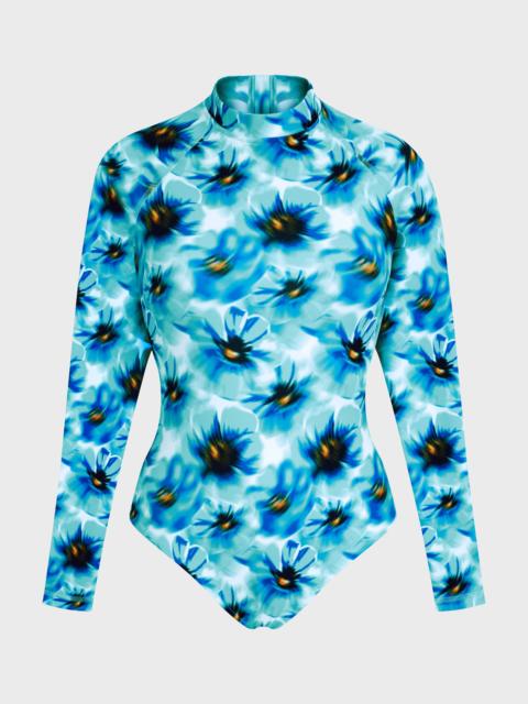 Vilebrequin WOMEN UV PROTECTION ONE-PIECE RASHGUARD POPPIES