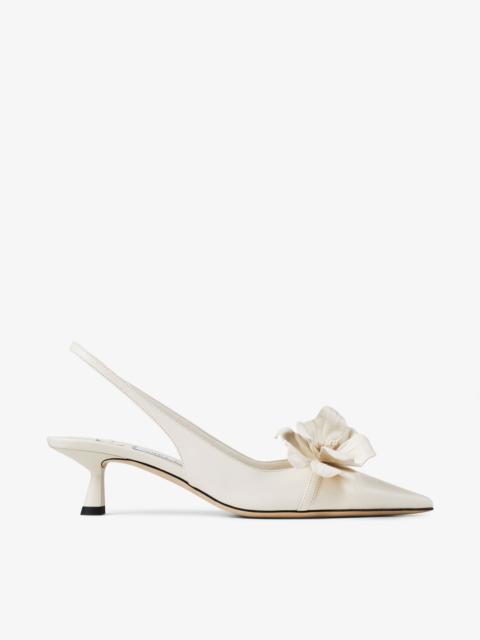 Amita Flowers 45
Latte Nappa Leather Sling Back Pumps with Flowers