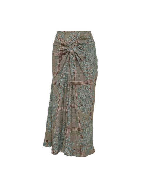 Dries Van Noten Bias Cut Skirt With Knot Detail