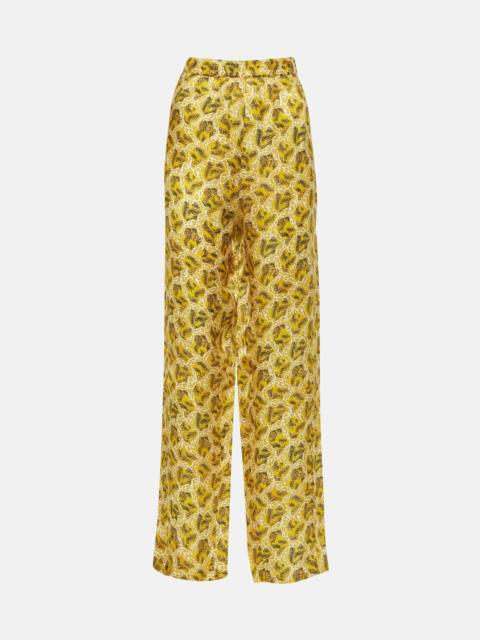 Isabel Marant Piera printed silk-blend straight pants