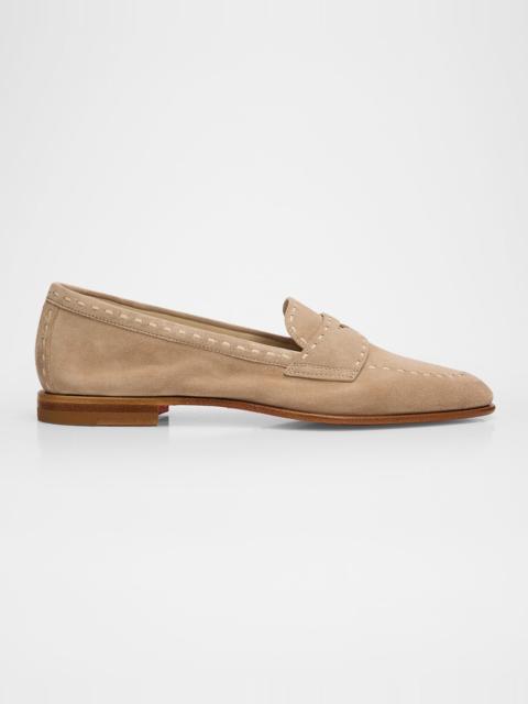 Santoni Marlene Suede Penny Loafers