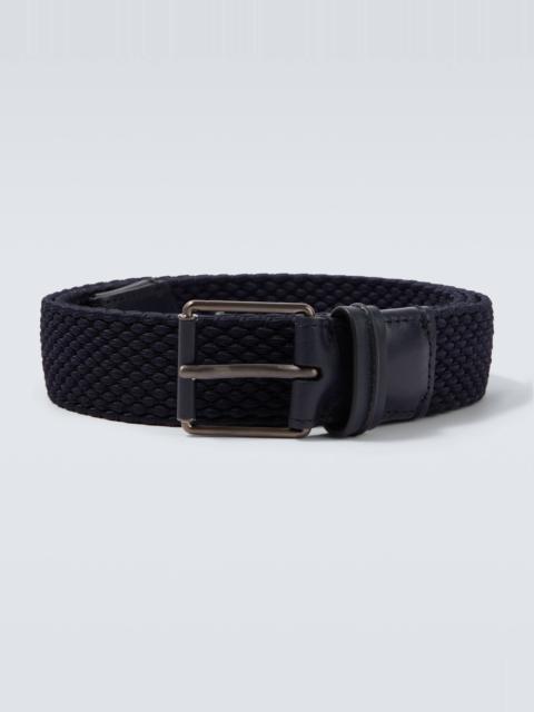 ZEGNA Braided leather-trimmed belt