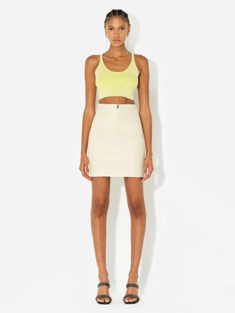 John Elliott LEATHER HIGH RISE MINI SKIRT