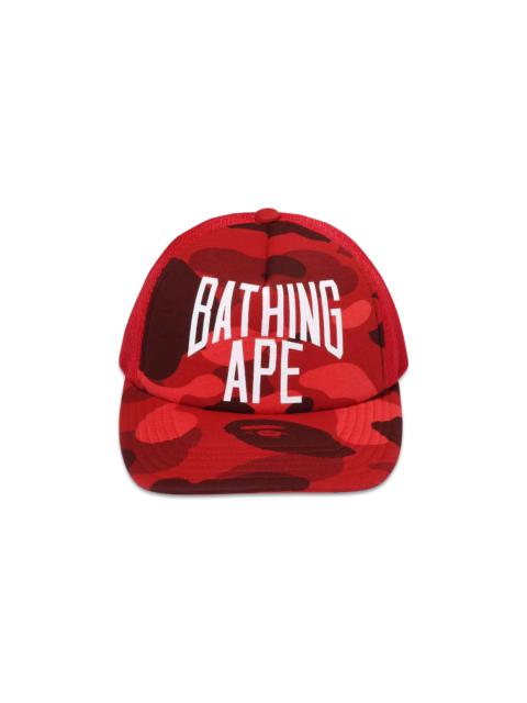 BAPE Color Camo Nyc Logo Mesh Cap 'Red'