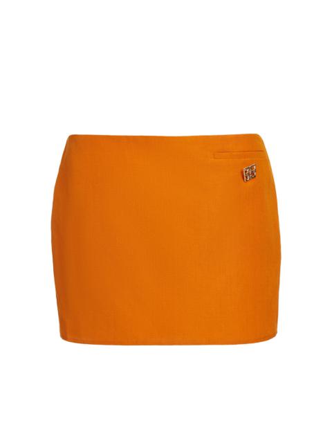 Givenchy Linen-Silk Mini Skirt orange
