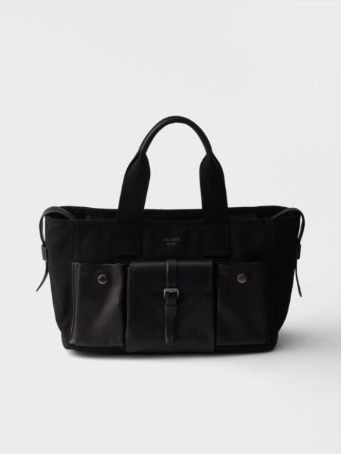 Prada Prada Route large canvas and leather tote bags