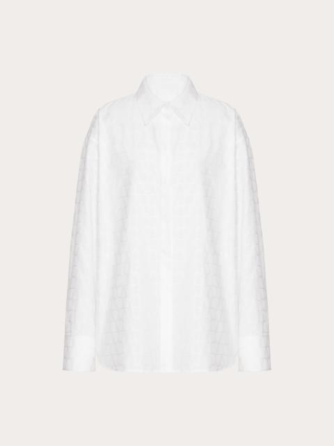 Valentino TOILE ICONOGRAPHE COTTON POPELINE JACQUARD BLOUSE