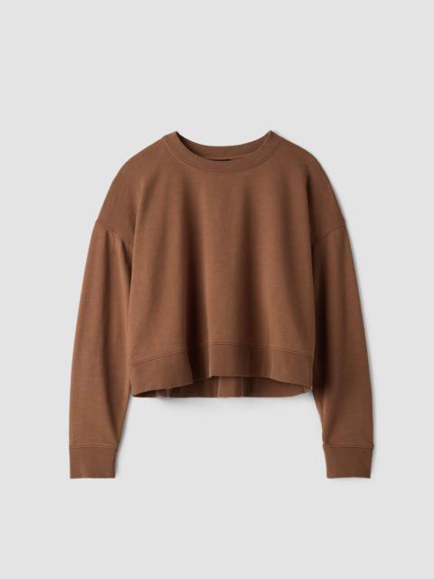 EILEEN FISHER Garment-Dyed Organic Cotton Terry Cropped Box-Top