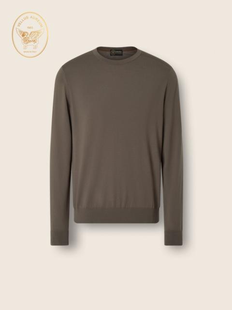 ZEGNA DARK TAUPE VELLUS AUREUM CREWNECK