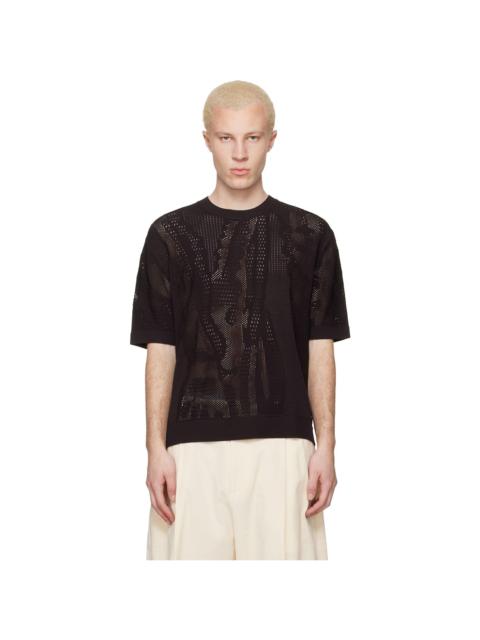 LACOSTE Brown Relaxed Fit Short Sleeved Sweater Top