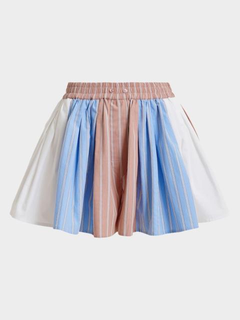 ESSENTIEL ANTWERP A-Line Patchwork Cotton Shorts