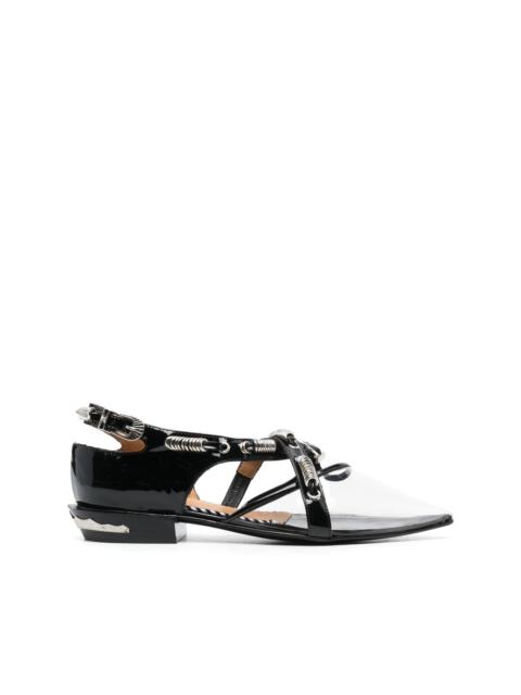 TOGA PULLA ring-detail leather ballerina shoes