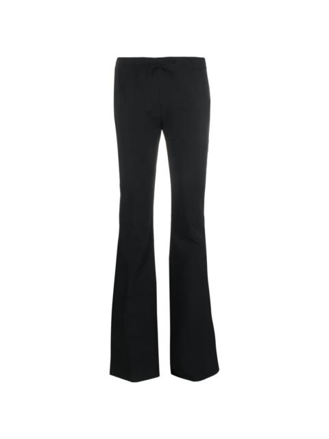 flared bow-detail trousers