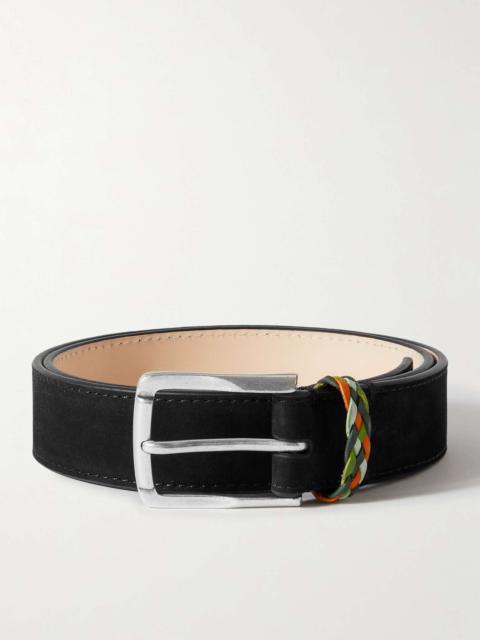 Paul Smith Leather-Trimmed Suede Belt