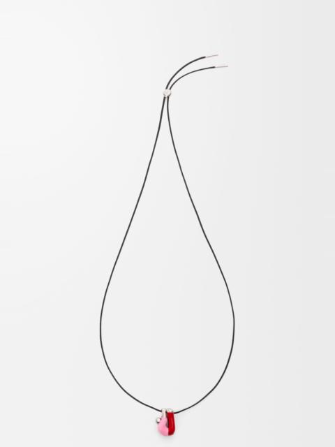 Loewe Hanging Acrobat necklace in sterling silver and enamel