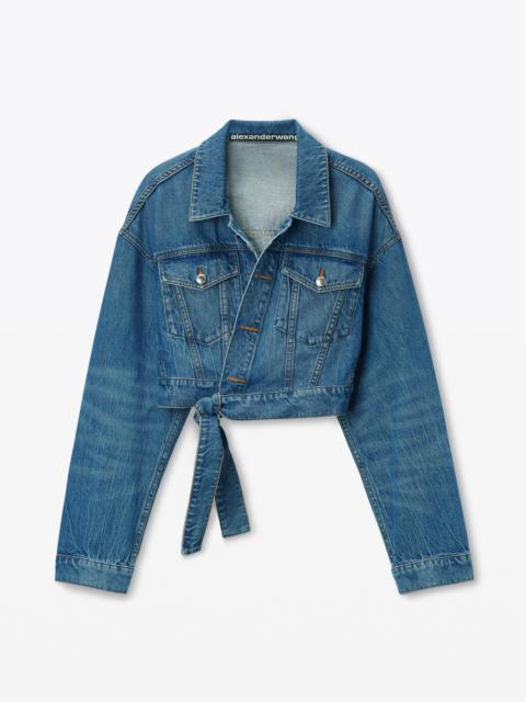 Alexander Wang Regen Cotton Denim Wrapped Jacket