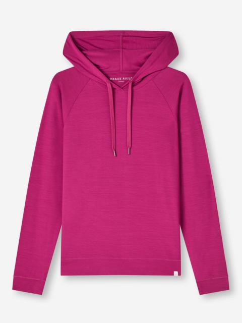 Derek Rose Women's Pullover Hoodie Basel Micro Modal Stretch Berry