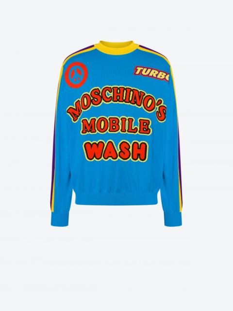 Moschino RETRO MOSCHINO LOGO COTTON SWEATER