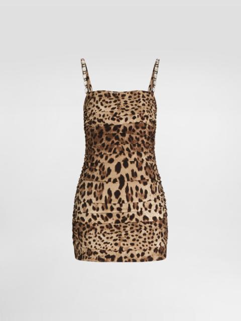 Dolce & Gabbana Leo-print charmeuse dress