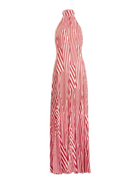 SILVIA TCHERASSI Koa Jersey Halter Maxi Dress stripe