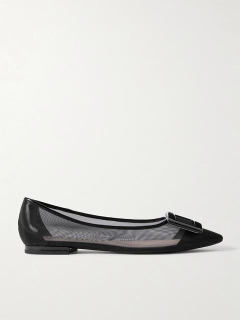 Roger Vivier Gommettine buckled mesh ballet flats Black