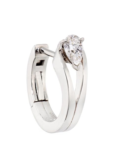 REPOSSI Women's Serti Inversé 18K White Gold & Diamond Single Hoop Earring - White Gold