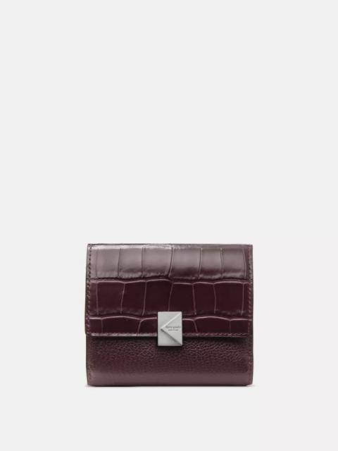 kate spade Deco Croc Embossed Small Flap Wallet