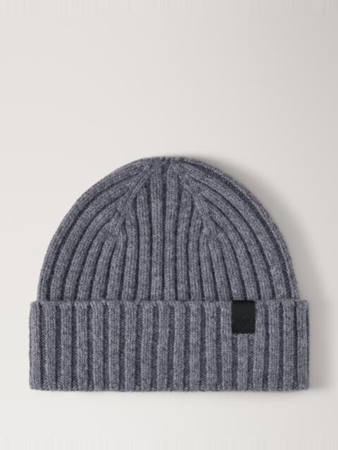 Mulberry Ribbed Knit Beanie Foggy Grey Merino Wool