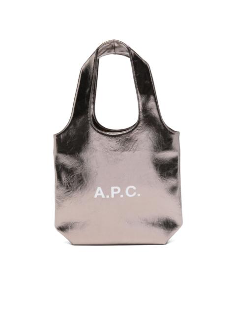 A.P.C. small Ninon metallic logo tote bag