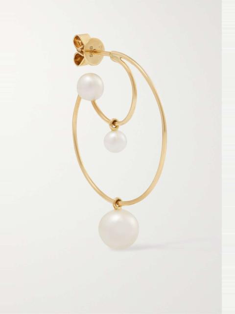SOPHIE BILLE BRAHE Bain Perle 14-karat gold pearl single hoop earring