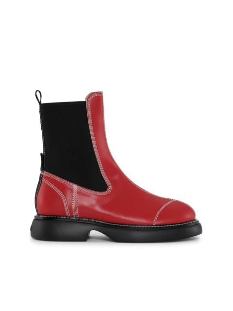 GANNI contrast-stitching 30mm faux-leather Chelsea boots