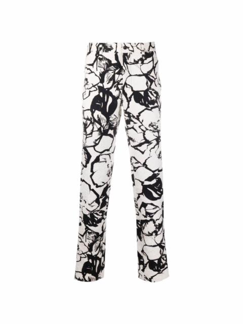 Comme des Garçons Homme Plus floral-print straight-leg trousers