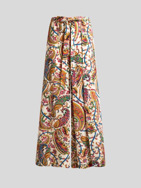 Etro PALAZZO TROUSERS WITH BELT AND FLORAL PAISLEY MOTIF