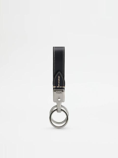 Tod's LEATHER KEY HOLDER - BLACK