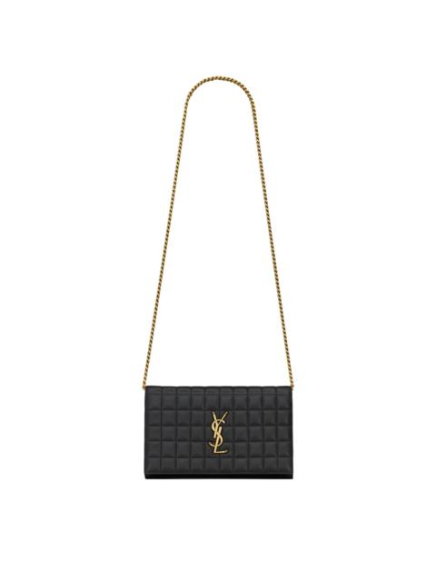 SAINT LAURENT logo-plaque quilted purse